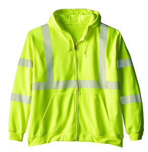 Haute visibilité antibactérien non toxique certifié ASTM fermeture éclair sweats vestes Decussate vêtements de travail de sécurité réfléchissants - Product Image 6