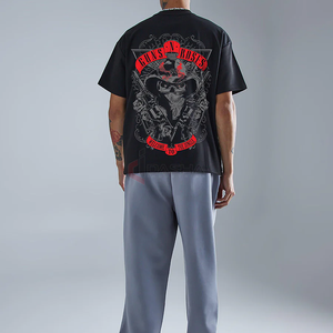 Wholesale <b>Men</b> Oversized High Neck T-<b>Shirt</b> 100% Cotton Custom Digital Print Cropped Boxy <b>White</b> Tee High Quality - Product Image 4