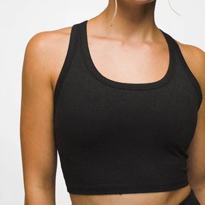 Camisetas sin mangas personalizadas de alta calidad para gimnasio y Fitness para mujer, camisetas de algodón 100% transpirables para entrenamiento de Yoga con técnicas de diamantes de imitación OEM - Product Image 5