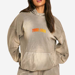 Sudadera con Capucha Completa con Cremallera Delantera y Logotipo Personalizado para Mujer, de Algodón y Felpa, OEM ODM, Venta al por Mayor, Nuevo Diseño - Product Image 6