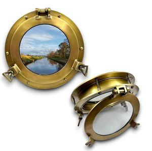 Miroir décoratif de fenêtre de hublot rond en métal poli antique nautique, cadeau de collection, décoration de la maison - Product Image 6