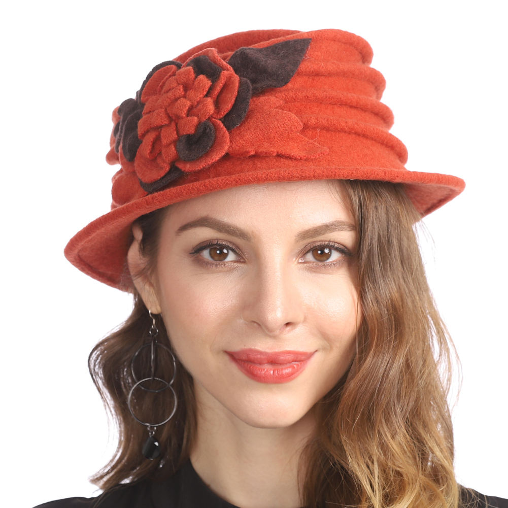 Women Classic Cloche Winter Warm Hat 100% Wool Felt Hat French