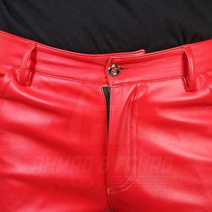 กางเกงหนังแท้ทรงสกินนี่เอวกลาง รุ่นใหม่ล่าสุด สำหรับผู้ชาย สวมใส่สบาย น้ำหนักเบา รับสกรีนโลโก้ - Product Image 5