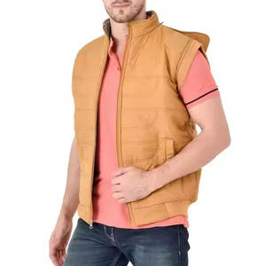 เสื้อกั๊กขนเป็ดสำหรับฤดูหนาวของผู้ชายเสื้อแขนกุดระบายอากาศคอจีนดีไซน์เรียบง่ายไม่ซ้ำใคร - Product Image 4