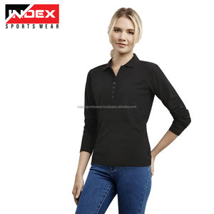 Polo DE TRABAJO DE MALLA transpirable de poliéster y algodón con logotipo personalizado de alta calidad al por mayor, Polo de golf para mujer - Product Image 5