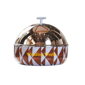 Marmite en métal avec couvercle martelé, forme ronde, vaisselle de table, casserole, vente chaude, réchaud alimentaire décoratif en métal - Product Image 6