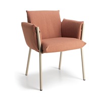 Fauteuil d'extérieur rembourré avec structure en métal peint