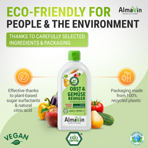 AlmaWin Brand Efficient Liquid Vegetable Fruit Cleaner 500ml High Concentration Smooth Skinned Fruits Organic Baby <b>Detergent</b> - Product Image 3