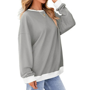 Sweat-shirt en coton pour femme, coupe ample, épaules tombantes, pull respirant, vêtements décontractés avec impression de logo personnalisé et service OEM - Product Image 4