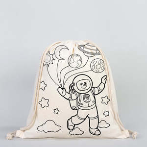 Colorable Astronaut & Zeppelin <b>Drawstring</b> <b>Backpack</b> 1416 (3540 Cm) - Product Image 2