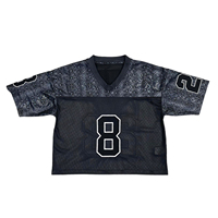T-shirt décontracté pour homme de haute qualité, style streetwear, coupe ample tendance, logo personnalisé en mesh, 100% polyester, t-shirts oversize avec impression en relief
