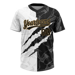 Maillots de softball unisexe pour entraînement fitness chemises à deux boutons meilleure qualité en différentes couleurs de contraste uniforme de sport d'équipe - Product Image 1