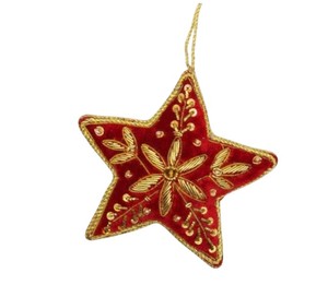 Adorno Decorativo Colgante en Forma de Estrella con Bordado de Seda, Cuentas, Hilo y Encaje para Decoración Festiva del Hogar y Bodas - Product Image 2