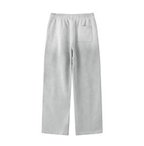 Pantalons de survêtement pour homme à jambe large et évasée, personnalisés pour impression puff, en molleton délavé soleil, coupe ample, devant plat, vente en gros - Product Image 4
