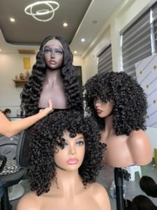 Prix de gros 100% vrais cheveux vietnamiens Remy perruques et faisceaux trame unique cheveux bouclés 8 "-32" longueur toutes les couleurs teintables - Product Image 3
