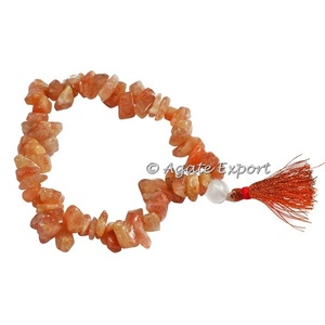 สร้อยข้อมือเครื่องประดับแฟชั่นและกำไลหินอัญมณีสีชมพูอาเกตที่มีเสน่ห์กลมและกึ่งมีค่าส่งออก - Product Image 4