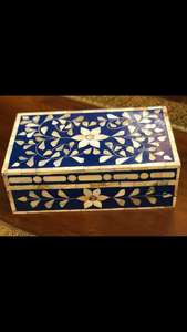 Boîte d'incrustation de nacre faite à la main de la meilleure qualité pour le stockage décoratif et l'emballage de cadeaux disponible à un prix abordable - Product Image 2