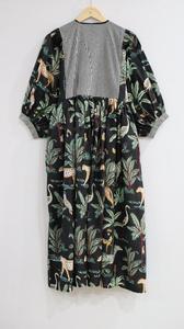 Alta calidad Verano Casual Hasta el suelo Mini Loose Fit Cuello profundo Natural Negro Estampado de animales Bloque de rayas florales - Product Image 6