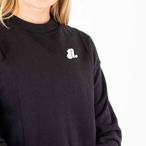 เสื้อครอปสตรีผ้าฝ้ายโพลีเอสเตอร์ลำลองผ้าโพลีเอสเตอร์ป้องกันการหดตัวลายปักเป็นเส้น300ก. สำหรับฤดูหนาว - Product Image 6