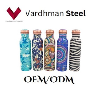 2025 Venta caliente botella de cobre impresa en caliente 1L sin BPA y a prueba de fugas Apto para lavavajillas diseño Unisex para cada sorbo - Product Image 4