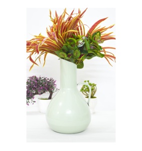 แจกันเคลือบพื้นทำจากผงเคลือบสีงาช้างเคลือบสีพรีเมี่ยมของตกแต่งบ้าน/งานแต่งงานแจกันแจกันตกแต่งบ้าน - Product Image 1