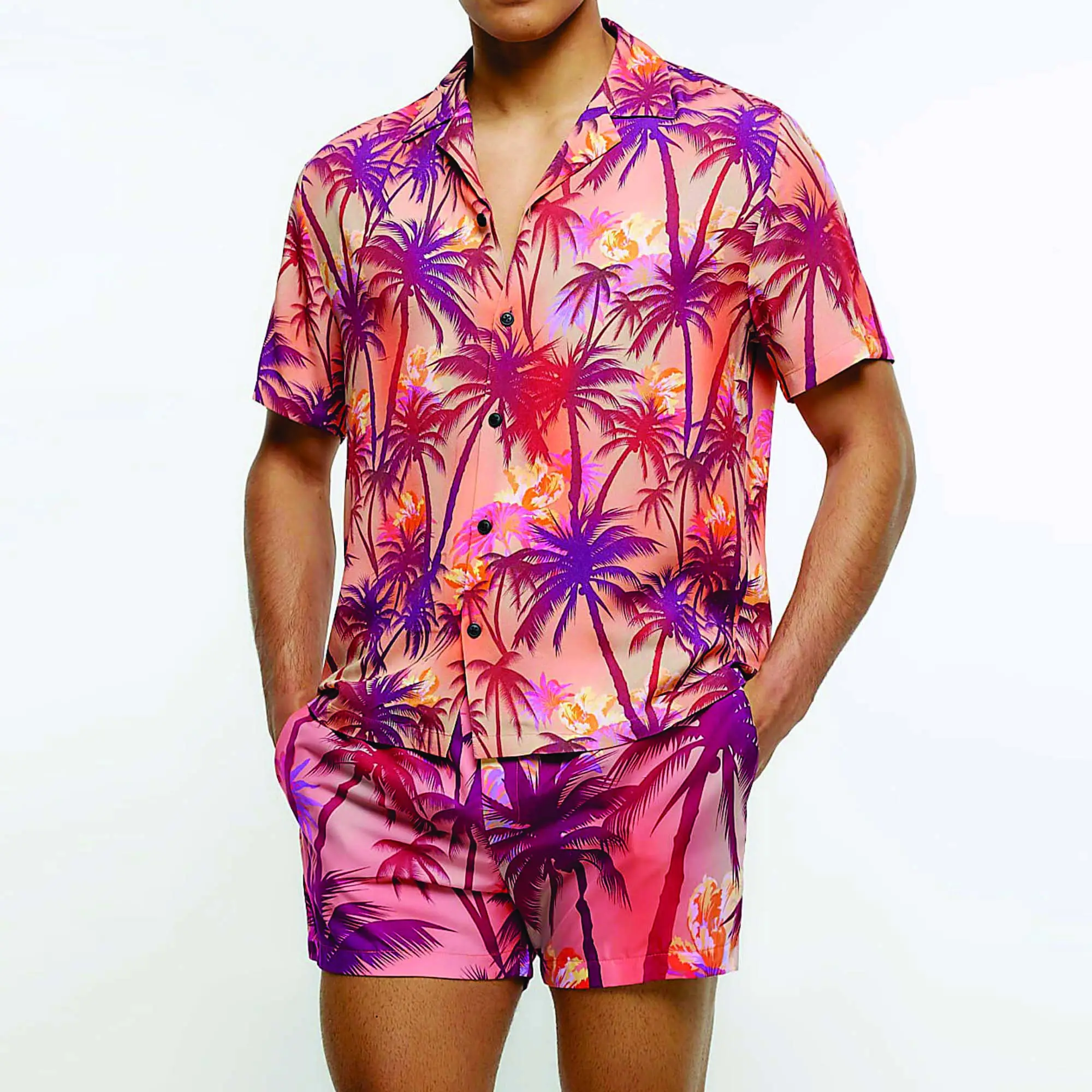 Jet Pattern hombres camisa botón camisas Top manga corta Camiseta casual Vacaciones verano personalizado 3D impresión hawaiana suelta camisa floral
