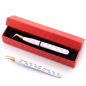 Personalized Stainless Steel <b>Eyelash</b> Extension Tweezers Box Packing Brand Name <b>Under</b> Your Expert Series - Product Image 4
