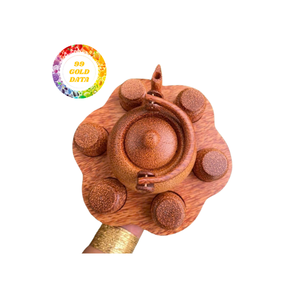 Tetera de madera de coco Tropical, mesa artesanal biodegradable, decoración de la hora del té con acento para amantes inspirados en la naturaleza - Product Image 2