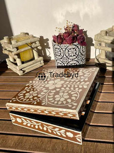 Elegante joyero hecho a mano con incrustaciones de hueso y fregona, organizador de regalo elegante, caja de almacenamiento decorativa Premium Tradebyd - Product Image 4