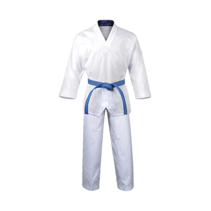 Traje de Karate WTF, Conjuntos de Uniforme con Logotipo Personalizado en la Parte Delantera, 100% Algodón, Ligero y Transpirable, Ropa de Artes Marciales - Product Image 4