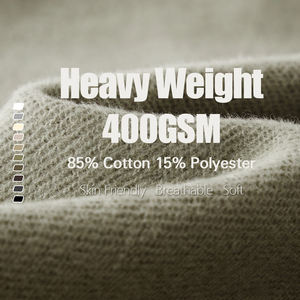 Unisex de alta calidad 400gsm algodón poliéster de gran tamaño francés Terry peso pesado en blanco sudaderas con capucha - Product Image 2