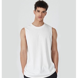 Vêtement de sport sans manches en coton 100% personnalisé avec logo imprimé, 180 g/m², pas cher, pour hommes, débardeur de sport - Product Image 1