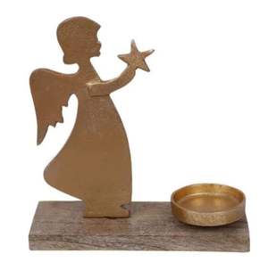 Chariot de Noël en aluminium de haute qualité et base en bois doré T-Light pour la décoration de la maison et de l'hôtel. - Product Image 3