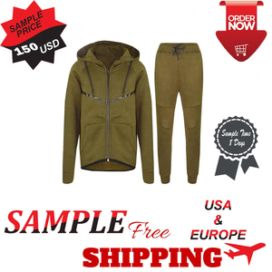 Trajes de chándal de lana de tecnología de invierno unisex personalizados Sudaderas con cremallera de talla grande con logotipo Conjuntos de Jogger transpirable Etiqueta privada para hombres - Product Image 6