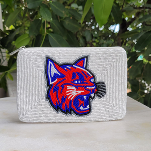 Porte-monnaie Bobcats perlé Minibag tendance artisanal avec personnalisation pour carte et petits objets essentiels - Product Image 1