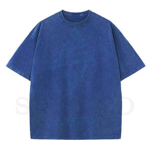 Logo personnalisé graphique Vintage 300 gsm lourd coton surdimensionné neige acide lavé blanc t-shirt hommes - Product Image 3