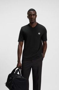 T-shirt de couleur noire T-shirt à col rond pour hommes de haute qualité T-shirt à manches courtes Slim Fit fabriqué par les produits Huzaifa - Product Image 3