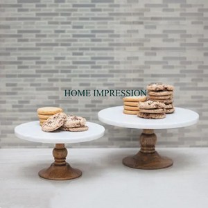 Support à gâteau en marbre de luxe forme ronde pour la décoration de mariage présentoirs à gâteau en marbre fournitures pour événements de l'impression de la maison - Product Image 4