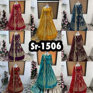 Preparado tradicional étnico indio paquistaní Kurti & Dupatta Georgette con bordado completo cosido Lehenga al por mayor - Product Image 6