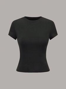 Camisetas de mujer Tops Camisetas personalizadas Algodón transpirable Logotipo personalizado Venta al por mayor Camiseta delgada Premium para mujer - Product Image 3