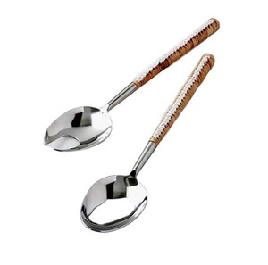 Juego de cubiertos de metal de dos nuevo diseño juego de cubiertos con mango de madera nuevo servidor de ensalada para ensalada nuevo juego de cubiertos - Product Image 1