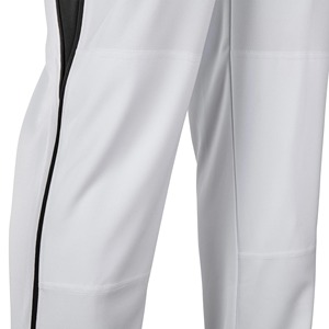 Pantalon de baseball blanc pour homme avec empiècements latéraux noirs, respirant, anti-humidité, grande taille, fermeture éclair, coupe droite, 100 % polyester, idéal pour l'été - Product Image 6