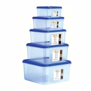 Chất lượng cao <span class=keywords><strong>5L</strong></span> nhựa trong suốt <span class=keywords><strong>container</strong></span> lưu trữ thực phẩm với thiết kế in bền màu Xanh Nắp và xử lý - Product Image 2