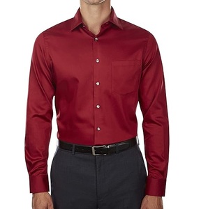 Chemise de bureau formelle à manches longues pour homme en polyester/coton, coupe ajustée décontractée, couleur marron, respirante, écologique, flanelle rapide - Product Image 1