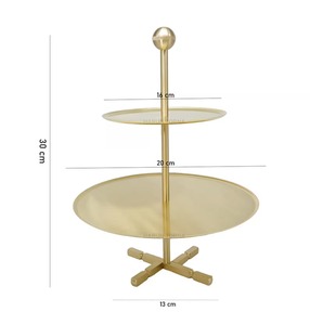 ชั้นวางขนมหวานสองชั้นทรงสูงสีทองเรียบหรู สำหรับงานฉลองครบรอบ บุฟเฟ่ต์ จัดเลี้ยง และบริการจัดเลี้ยง จากประเทศอินเดีย - Product Image 5