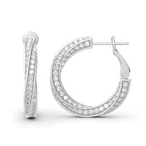 Ensemble de bijoux en argent sterling Jeulia Classic Twist Design avec diamant en moissanite et zircon - Product Image 4
