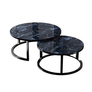 Coffee <b>Table</b> Round <b>Marble</b> <b>Top</b> Metal Frame Nesting <b>Side</b> <b>Table</b> With Storage Drawer For Living Room Home Hotel Office Decor ModernX - Product Image 1