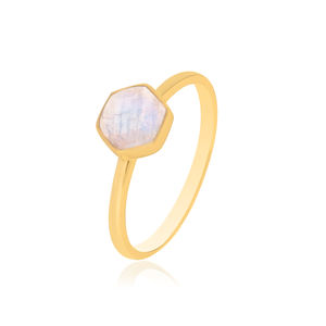 Classic Rainbow Moonstone 925 Colgante de plata esterlina Chapado en oro Colgante fino de moda para compromiso Aniversario Boda. - Product Image 3