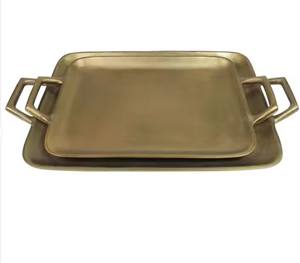 Décoration d'hôtel Plateau de service en marbre avec poignée Commande minimum 20 pièces - Product Image 1