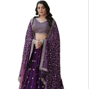 New Look Lehenga Choli Traditional Indian & Pakistani Dandiya Lehenga and Dupatta Set Minimalist Lehenga - Product Image 1